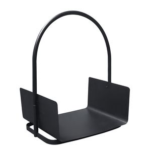 Porta Legna Portatile Nero con Manici, Cesto Porta Legna per Caminetto, Set di Accessori per Stoccaggio Legna da Ardere - Product Image 3