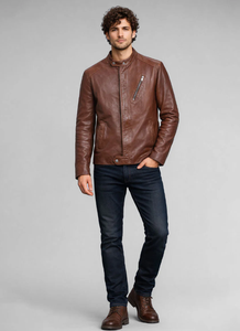 Chaqueta de Cuero para Hombre, a la Moda, Resistente al Viento, Chaqueta de Cuero para Hombre y Mujer, Estilos Personalizados, Chaqueta de Cuero Charlotte Burnt Multiple 2006 - Product Image 6