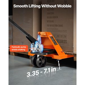 Transpallet Manuale con Capacità di Carico di 6600 Libbre, Forche da 48L X 27W Pollici, Carrello per Movimentazione Materiali, Lunghezza Forche 3.35-7.1 Pollici - Product Image 3