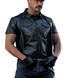 Arnés de Pierna de Cuero para Hombre, Azul, Correa Ajustable, Cuero Premium, Ropa de Club - Product Image 1