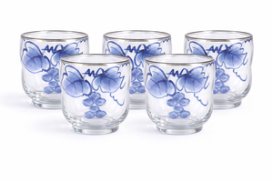 Rustic Blue Vineyard Hand-Painted Glass <b>Candle</b> Jar deal for <b>bulk</b> purchase, export, and private labeling, these <b>candles</b> - Product Image 3