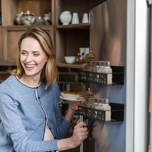 Set di 2 Portaspezie Magnetici a Forma di Uccello, Cestello Magnetico in Metallo per Frigorifero, Organizzatori per Condimenti, Decorazione Casa K - Product Image 2