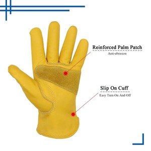 Gants de travail en cuir de vachette pour hommes, gants de sécurité industrielle, gants de sécurité pour la construction, gants de conducteur - Product Image 2