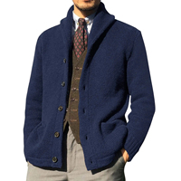 Cardigan en tricot à col en V pour homme, manches longues, doux, chaud, décontracté, confortable, à porter au quotidien, hiver, automne, OEM, ODM, personnalisable en usine