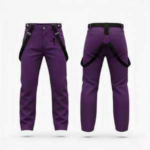 Pantalon de ski homme 2026 en polyester 100% teint uni, imperméable 10 000 mm, isolation polaire 240g, fermeture auto-agrippante, personnalisable - Product Image 1