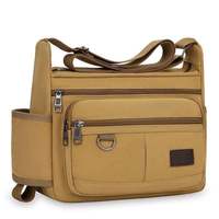 Tas Selempang Navrit Creation Canvas Desain Terbaru, Tempat Botol, Penutup Ritsleting, Unisex, Outdoor, Kasual, Kapasitas Besar