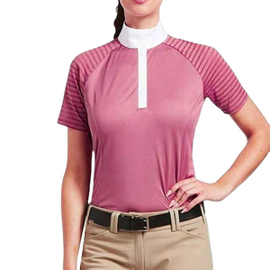 New Arrival Women Short Sleeves <b>Equestrian</b> T-shirt Wholesale Custom Logo Printed Women Horse Riding Shirt - Product Image 1