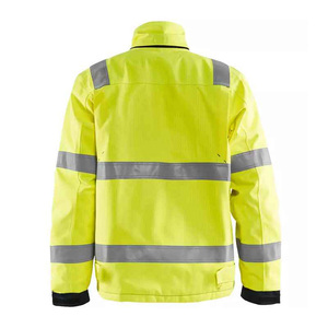 High Vis Safety Jacket Reflective Stripes Wind Resistant Fabric Lightweight Outdoor Workwear <b>Construction</b> Security - Product Image 2