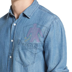 Chemises décontractées en coton 100% à texture douce et coutures durables, respirantes, séchage rapide, haute qualité, confort quotidien, chemise en jean - Product Image 5