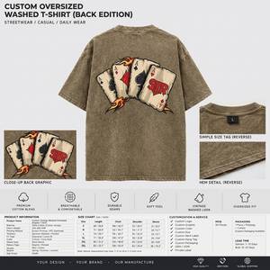 เสื้อยืดแขนสั้นทรงปกติ ผ้าถักลายกราฟิกสไตล์วินเทจ ล้างสีแบบพิเศษ สำหรับผู้ชาย ผ้าฝ้าย 100% สตรีทแวร์ลำลอง ระบายอากาศได้ดี - Product Image 2