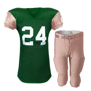 Pantalon de football américain en jersey sergé vert marine imprimé, fabrication professionnelle, par RUN APPAREL, uniforme de football américain à col en V et manches courtes - Product Image 3