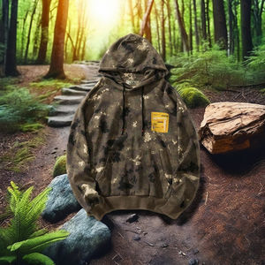 Vente en gros 100% coton pull à capuche personnalisé manteau d'hiver pour hommes impression bouffante motif solide Camouflage finition délavée en vrac - Product Image 1