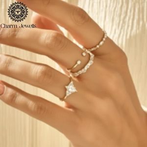ชาร์ม_จิวเวลส์กำไลข้อมือชุบทองประดับพลอยสีม่วงและสีน้ำเงินแบบมินิมอลสำหรับผู้หญิง - Product Image 2