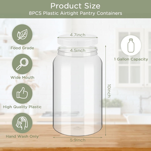 Customizable Clear Cylinder Canned Food <b>Sugar</b> Candy-Large Mouth Plastic Jars with Aluminum Lids Airtight Containers - Product Image 6
