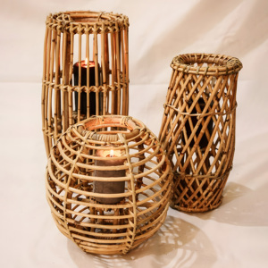 Lowest price decorative wooden <b>lanterns</b> sustainable rattan <b>lantern</b> <b>candle</b> holders for sale - Product Image 1