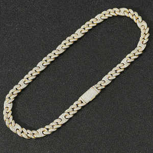 สร้อยคอผู้ชายแบบฟิกาโร่ชุบทอง 22K สไตล์ฮิปฮอปสำหรับใส่ทุกวัน - Product Image 1