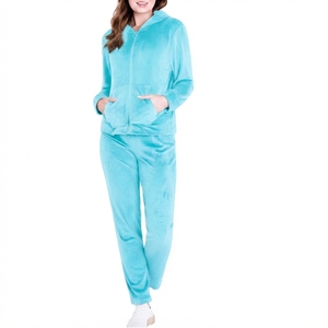 Ensemble assorti veste à capuche confortable et pantalon à taille élastique pour femme - Product Image 5