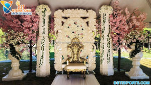 Décoration de scène pour réception de mariage marocaine, scène de mariage contemporaine à thème blanc à Toronto, scène de cérémonie de mariage tendance - Product Image 5