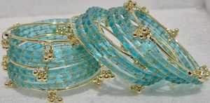 Conjuntos de brazaletes Kashmiri para niñas, estilo elegante, brazaletes Churiyan hechos a mano en India, joyería para mujer, modelo personalizado, artesanías de resina. - Product Image 4