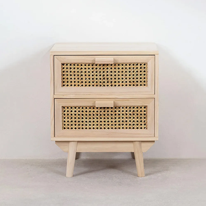 Table de chevet pliable haut de gamme en bois massif – Table de chevet rustique avec tiroir spacieux et étagère de rangement - Product Image 2