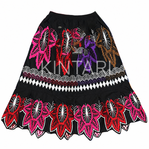 Custom Tropical <b>Hawaiian</b> Embroidered <b>Skirts</b> for Women Floral Cotton Summer Beach A-Line <b>Skirt</b> Wholesale Bulk OEM Manufacturing - Product Image 2