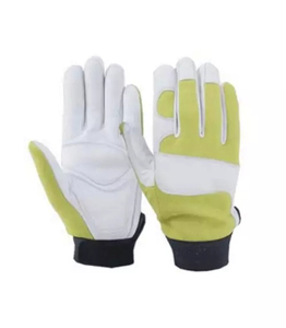 Fishing <b>Gloves</b> Leather Black And Yellow Non Slip Pull On Unisex All Seasons Work Protection <b>Gloves</b> - Product Image 4