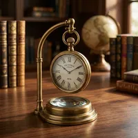 Horloge de bureau vintage en laiton, style antique, horloge décorative de table, horloge de bureau classique pour la décoration de la maison, du bureau, de l'hôtel, cadeau
