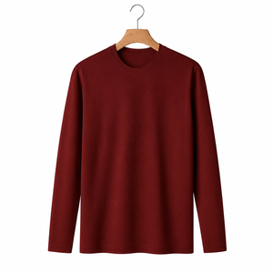 เสื้อยืดแขนยาวผู้ชาย ผ้าฝ้าย 100% 180 GSM พรีเมียม คอกลม ทรงปกติ สวมใส่สบาย ระบายอากาศได้ดี ทนทาน ผ้าถักเนื้อนุ่ม - Product Image 1