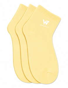 Chaussettes de cheville jaunes WARPRO, couleur unie, respirantes, tricotées, décontractées, pour usage quotidien, pour adultes, séchage rapide, volleyball - Product Image 3