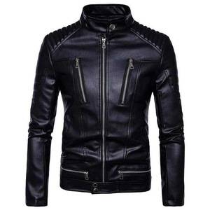 Chaqueta de Cuero para Hombre Hecha en Pakistán, Precio Razonable, Diseño Premium, Chaqueta de Cuero para Motociclista con Cuello Alto de la Mejor Calidad - Product Image 5