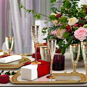 Coupe à vin ronde en laiton plaqué argent pour mariage et décoration intérieure - Product Image 2