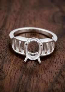 Base de Anillo Ovalado de Plata de Ley 925 de 5x7mm para Engaste Semimontado, Anillo en Blanco para DIY, Base de Anillo de Compromiso para Cabujón o Gema - Product Image 3