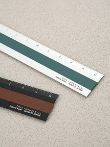 GANRAKU <b>Industrial</b> Hybrid Aluminum Leather Surface Premium Metal Measuring Ruler 15cm Japanese Minimalist <b>Desk</b> Office Ruler - Product Image 3