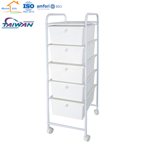 Chariot de rangement à 5 niveaux, fabriqué à Taïwan, organisateur multifonctionnel pour salon de beauté, maison, bureau - Product Image 5