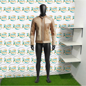 เสื้อแจ็คเก็ตเบสบอลหนังแท้สำหรับผู้ชาย สไตล์เท่ห์  ปรับแต่งโลโก้แบรนด์ได้  งานพิมพ์และปัก  หนังแกะ  เสื้อคลุมหนัง - Product Image 2