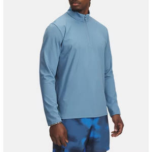 T-shirt de sport décontracté à manches longues pour homme, 100 % polyester, séchage rapide, évacuation de l'humidité, coupe ample, design uni, idéal pour la course à pied - Product Image 1