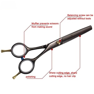 Ciseaux à cheveux Ryzer Studio en acier inoxydable pour droitiers, à pointe affûtée, manche long en plastique, pour usage en salon - Product Image 4