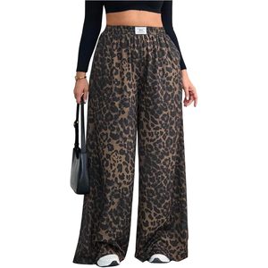 Custom Women's Plus Size Solid Mid Waist Wide Leg Casual Autumn <b>Drawstring</b> <b>Trouser</b> - Product Image 5