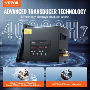 Pulitore a Ultrasuoni Digitale Industriale 6L 180W con Modalità Delicata e Frequenza 40kHz - Product Image 2