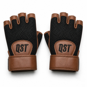 Premium Leather Weightlifting <b>Gloves</b> Palm Grip Wrist Support for Gym <b>Training</b> Heavy Duty Unisex Custom Logo - Product Image 1