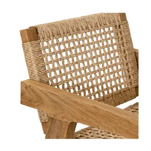 Silla de Comedor de Madera de Teca Sólida de Primera Calidad con Asiento Tejido a Mano, Diseño Ecológico y Ligero para Uso en Hoteles, Resorts y Villas - Product Image 4