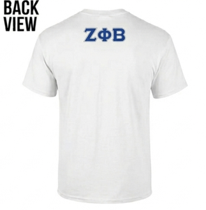 Camisetas Blancas para Hombre, Cuello Redondo, Lisas, con Bordado de Letras Griegas Zeta Phi Beta, Ropa de Fraternidad, Camisetas de Algodón para Verano - Product Image 2