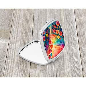 Bégonias colorés miroir de maquillage de voyage Compact poche pliante pour femmes et filles idée cadeau décorative - Product Image 2