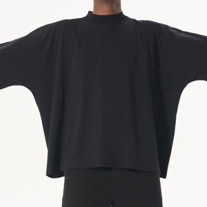 Oversized Streetwear Boxy Fit <b>T</b>-<b>shirts</b> Men Custom logo 100% Cotton Thick <b>Collar</b> Seamless Eco-Friendly Quick Dry Breathable 200g - Product Image 1
