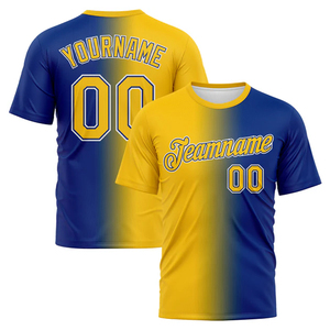 เสื้อฟุตบอล ODM ระบายอากาศได้ดี ผลิตจากโพลีเอสเตอร์ 100% ย้อมสีสองสี เสื้อยืดแบบกำหนดเองสำหรับทีมฟุตบอล - Product Image 4