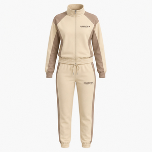 Ensemble de survêtement en coton épais deux pièces pour femme, pull à capuche oversize et pantalon de jogging uni, respirant - Product Image 2