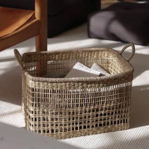 Cesta rectangular de mimbre marino con tejido cuadrado abierto, cesta de almacenamiento hecha a mano, venta al por mayor, ecológica, hecha en Vietnam - Product Image 3