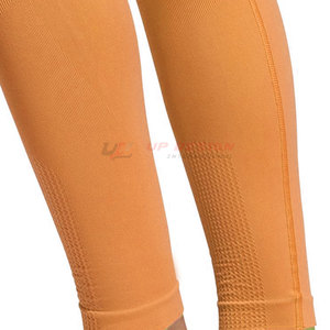 Unique Design Mid Waist Solid Yoga <b>Leggings</b> with Elastic Waist Spandex/<b>Nylon</b> Material Custom Colors & Sizes - Product Image 5