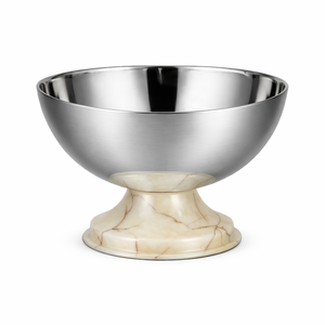 Bol en acier inoxydable très vendu avec base en résine bleu clair, design élégant et raffiné pour la salle à manger, la cuisine et la décoration intérieure - Product Image 4