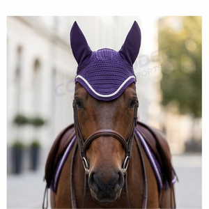 Meilleures ventes 2026 : Bonnet d'oreille pour cheval personnalisé en néoprène, crocheté à la main, respirant, type masque anti-mouches, voile et protège-oreilles pour cheval - Product Image 2